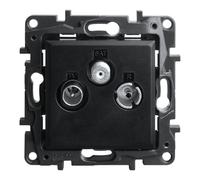 Enchufe TV-R-SAT negro 1,5 dB Niloe Step empotrado