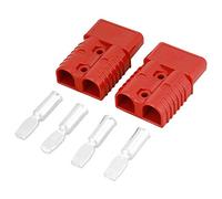 Enchufes de Conexión Rápida, 2 Piezas 175A 600V Batería Enchufe de Conexión Rápida Conectores de Alimentación Modulares con 4 Terminales, Plástico + Cobre, Rojo