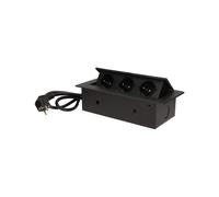 ENCHUFES EMPOTRADOS EN LA ENCIMERA 3X2P+Z BORDE PLANO FRESADO 1,5M NEGRO - ON-AE-1337/B