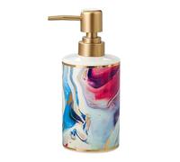 Encimera Dispensador de jabón cerámica con Bomba, loción Recargable 400ml for baño Decoración Vintage para el baño(A)