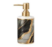 Encimera Dispensador de jabón cerámica con Bomba, loción Recargable 400ml for baño Decoración Vintage para el baño(D)