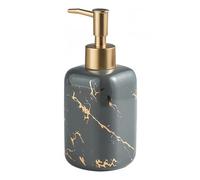 Encimera Dispensador de jabón cerámica con Bomba, loción Recargable for baño Decoración Vintage para el baño(Gray)