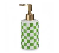 Encimera Dispensador de jabón cerámica con Bomba, loción Recargable for baño Decoración Vintage para el baño(Green)