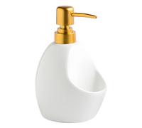 Encimera Dowbom Ceramic Soap Dispenser, 500ml Lotion Bottle, with Pump for Barthroom Kitchen (Gray) Decoración Vintage para el baño(White)