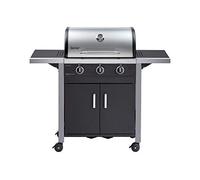 Enders Chicago 3 Barbacoa de gas, BBQ gas con 3 fuegos y parrilla de acero, Tapa de acero inoxidable con termómetro, mesas laterales plegables, para exterior, jardín, balcón, 30 mbar #8937633