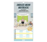 Endlich mehr Weitblick! 2027: Cartoon-Familienplaner 22x45 cm mit 5 Spalten, Feiertagen und Cartoons von Markus Grolik, ideal für Familie, WG & Büro