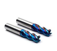 Endmils de acero de tungsteno con revestimiento de aleación HRC65, herramientas de fresado de carburo de 4 flautas, herramientas de corte de máquina Cnc, fresas de extremo ( Size : 10PCS , Color : 2X4