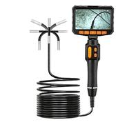 Endoscopio de doble lente giratorio de 360°, cámara de inspección IPS de 36,0 mm y 5 pulgadas, endoscopio industrial mecánico automotriz Alta definición(1m,4.3 inch screen)