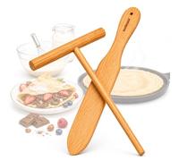 endusor Kit Crepes de Madera de Haya Alemana - Espátula y Esparcidor (30cm)