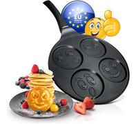 endusor Sartén Tortitas Smiley para Niños (Ø26cm) 4 hoyos