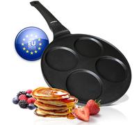 endusor sartén tortitas y pancakes | Sarten de 26cm de diametro con 4 hoyos y protección antiadherente | Todo Tipo de Cocinas e Inducción | Sartén divida para huevos fritos panqueques trotillas