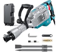 ENEACRO 65 Julios Martillo de Demolición 1700W SDS-Hex Martillo Demoledor | Eléctrico Antivibración, Martillo Rompe Hormigón para Pavimento, Martillo Percutor con 2 Cinceles & Maletín con Ruedas