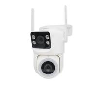 energeeks Defender Duo - Cámara Vigilancia Exterior WiFi - Dual 2,4/5GHz - Doble Lente 4MP+4MP - Motorizada 360º - Instalación Bluetooth - IP65 - Detección Humanos y Sonido - Sirena y Luz LED - ONVIF