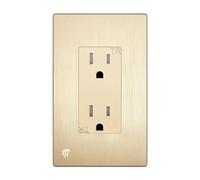 ENERLITES Elite Series - Toma de corriente decorativa segura para niños, resistente a manipulaciones, autoconexión a tierra, grado residencial, 15 A 125 V, certificación UL, placa de pared incluida,