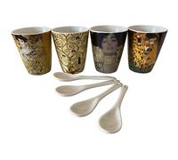 Enesco, 4 tazas con cucharitas con dibujos de Klimt