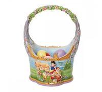 Enesco - Cesta de Pascua con 3 Huevos Blancanieves MGS0000016112 para coleccionistas y amantes de Disney, hecha de resina de alta calidad, acabado tallado y pintado a mano, ideal para decoración festi