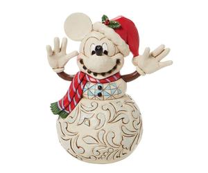 Enesco Figura de Mickey Mouse Muñeco de Nieve Navideño