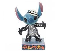 Enesco - Figura decorativa de Stitch disfrazado de esqueleto de la saga Lilo y Stitch, tallada y pintada a mano en resina, modelo MGS0000016989, ideal para coleccionistas y fans de Disney, medidas 15