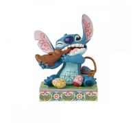 Enesco Figura Disney Stitch Comiendo Conejo de Chocolate con Huevos de Pascua en Resina
