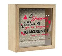 Enesco - Hucha Le Shopping A SES Raisons 700192, Color Natural