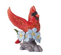 Enesco Jim Shore Heartwood Cr aring Cardinal Forget-Me-Not - Figura Decorativa, 4.875 Pulgadas, Multicolor