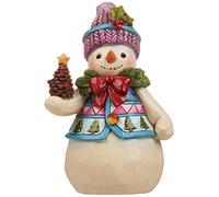 Enesco Jim Shore Heartwood Cr igura de Resina de Piedra de piña tamaño Pinta, 4.75 Pulgadas, Blanco, Rojo, Verde, Azul