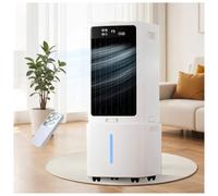 Enfriador de Aire 12L, Tanque de Agua con Control Remoto, 3 Ajustes de Velocidad, Temporizador 12H, Enfriador de Aire Evaporativo Portátil para Dormitorio y Oficina Familiar