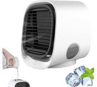 Enfriador De Aire Airabreeze, Aire Acondicionado Portátil Airbreeze, Aire Acondicionado Portátil Con Luz Nocturna Led, Enfriador De Escritorio Usb De 3 Velocidades, Ligero Para Hogar white
