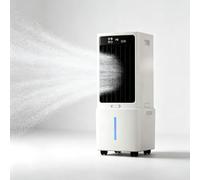Enfriador de aire evaporativo, enfriador de pantano portátil con depósito 12L, mando, 3 velocidades, temporizador 12H, pantalla digital, oscilación, ventilador móvil para oficina dormitorio