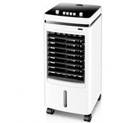 Enfriador Evaporativo sin Aspas, Ventilador Frio Hielo con Ajuste de 3 Velocidades, Suministro de Aire Oscilante, Pantalla Antipolvo Extraíble, Ruedas 360°