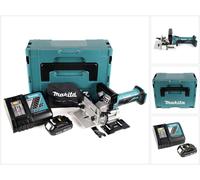 Engalletadora fresadora Makita DPJ 180 RY1J 18 V Li-Ion sin cable en Makpac + 1 x 1,5 Ah batería + cargador