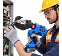 Engarzadora Hidráulica EZ-400 120KN, Recargable for Terminales Cu/Al | Kit de herramientas de prensado de orejetas de cable de alambre de engarce continuo con batería de litio