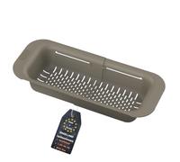 Engelland - 1 colador extraíble para fregadero de cocina, color marrón, flexible, colador de pasta de plástico sin BPA, ahorra espacio y ampliable, resistente, colador para lavabo