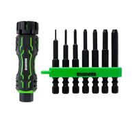 ENGINEER Juego de extractores de tornillos hexagonales 7 en 1 con mini mango de destornillador, funciona con tornillos de cabeza avellanada DZ-84