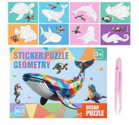 Enhanaces Focus and Logic: Paint by Sticker engages users with geometric