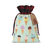 EniLsa Bolsa de regalo con cordón con estampado de conos de helado, decoraciones de regalos para suministros de fiesta de Navidad, 8.3 x 11.8 pulgadas