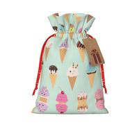 EniLsa Bolsa de regalo con cordón de Navidad con estampado de conos de helado, decoraciones de regalos para suministros de fiesta de Navidad, 8.3 x 11.8 pulgadas
