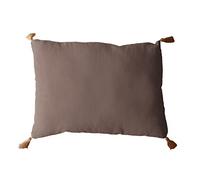 Enjoy Home - Cojín con 4 Pompones de Yute - Tamaño: 50 x 70 cm - Tejido de algodón con certificación Oeko Tex - Ideal para Llevar Color a Tus sofás - Colección Panamá - Color visón