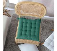 Enjoy Home, cojín de Silla Gruesa, Cuadrado, 38 x 38 cm, Verde Jade, cojín de Silla de algodón, Cierre con Nudos, cojín para Asiento cómodo, colección Cambria