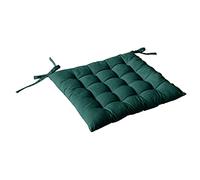 Enjoy Home, cojín de Silla piqué, Verde Oscuro, Cuadrado, 38 x 38 cm, 100% algodón, Certificado Oeko Tex, Accesorio con Nudillos, Ideal para un Asiento cómodo, colección Panamá