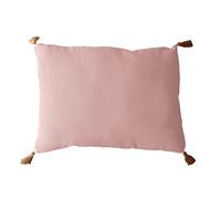 Enjoy Home - Cojines Panamá - 4 Pompones Yute - 100% algodón - Tejido Certificado Oeko-Tex - 50 x 70 cm - Color Viejo Rosa