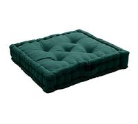 Enjoy Home Panama Collection - Cojín de Suelo con asa, 100% algodón, Certificado Oeko-Tex, 50 x 50 x 10 cm, Color Verde Oscuro