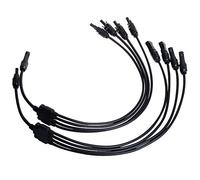 enjoy solar®1 par de distribuidores MC-4 T de 4 vías con extensión de cable de 20 cm
