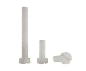Enkotrade 4 tornillos de cabeza plana M3, 40 mm de longitud, con ranura, tornillos de plástico, tornillos surtidos, DIN 84, tornillos de plástico, tornillos cilíndricos de nailon
