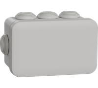 Schneider Electric Caja de conexiones Mureva BOX ENN05003, paquete de 5 cajas de montaje en superficie con 8 ojales de 20 mm de diámetro, 105 x 65 x 55 mm, apta para habitaciones húmedas y uso en exteriores, clase de protección IP55, enchufe a prueba de humedad, gris