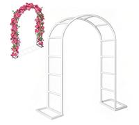 Enrejado de arco de jardín - Arco de metal para plantas trepadoras, 140 x 240 cm para uso en exteriores e interiores, perfecto para patio, decoración - Ele White Arbour, Tubular e