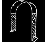 Enrejado de arco de jardín de metal ajustable resistente de 140 a 380 cm, cenador blanco para plantas trepadoras y vides, resistente a la intemperie, soporte al aire libre para rosas, flores y
