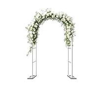 Enrejado de arco de jardín de metal ancho para bodas, 120/140/200/240 cm, cenador para interiores y exteriores, soporte de ceremonia Ele (blanco, 240 x 220 cm)