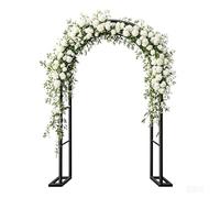 Enrejado de arco de jardín de metal, cenador de boda para eventos al aire libre e interior, soporte para plantas trepadoras y plantas, disponible en 120 cm, 140 cm, 200 cm, 240 cm (negro, 120 x 220 cm