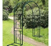 Enrejado de arco de jardín de metal resistente al óxido, ancho de 140 a 340 cm, ajustable, para plantas trepadoras, decoración de entrada de jardín al aire libre, boda